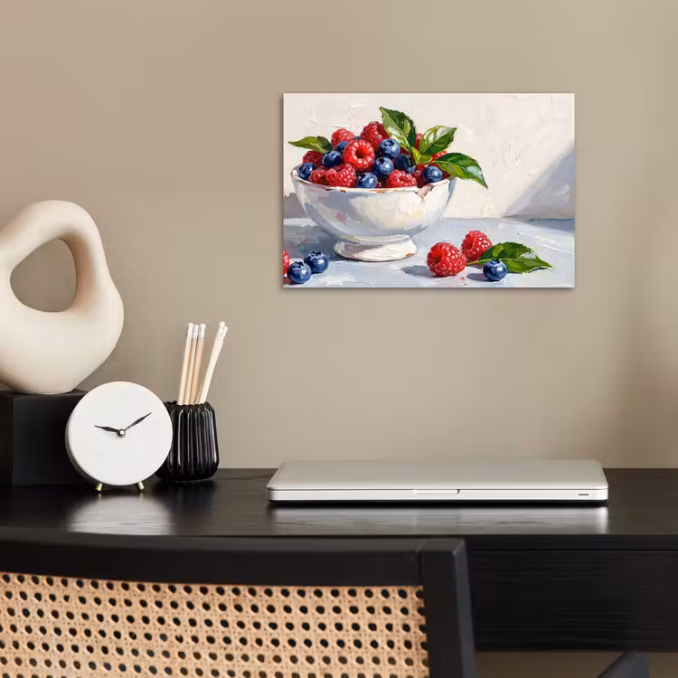 Poster - Berries - Bowl - Food - Bessen - Kom - Eten poster papier klein