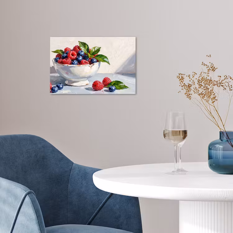 Poster - Berries - Bowl - Food - Bessen - Kom - Eten poster papier klein