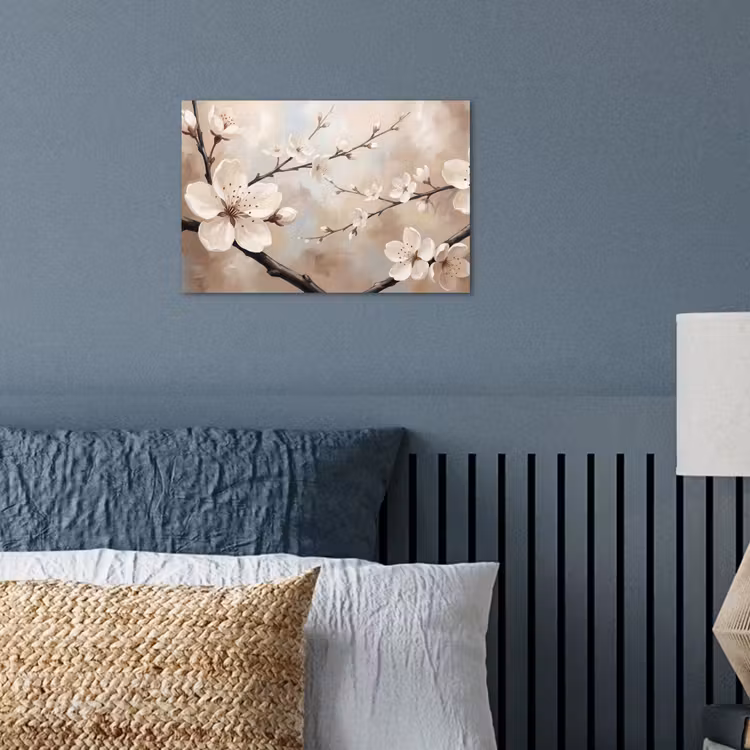 Bloesem - Takken - Schilderij - Beige - Serene poster papier klein -sfeer2