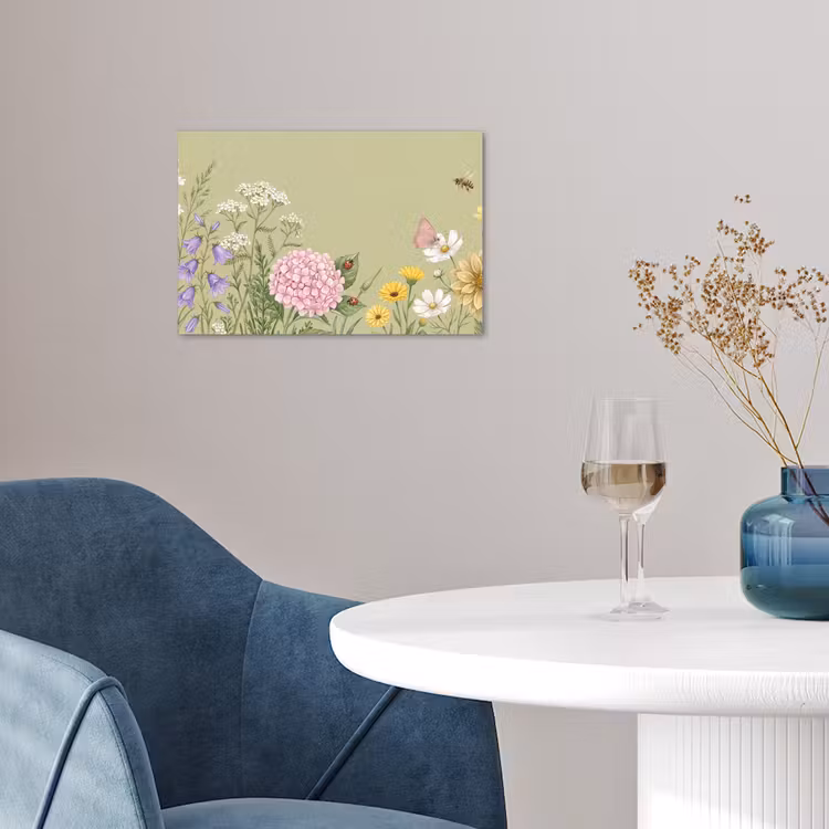 Botanisch - Bloemen - Kleurrijk poster papier klein -sfeer3