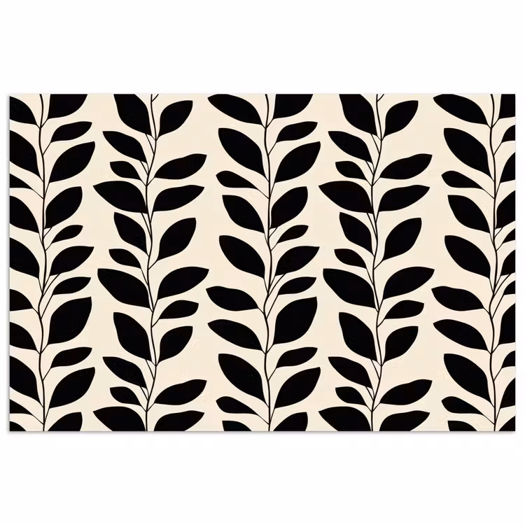 Botanisch - Dessin - Zwart - Beige poster papier klein 62 -3d