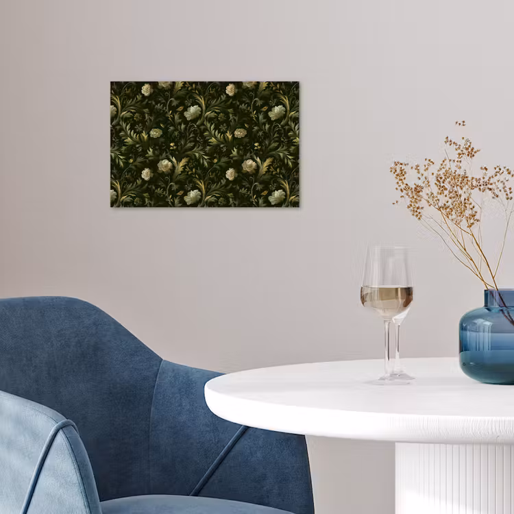 Botanisch - Naadloos - Bloemen poster papier klein 62 -sfeer3