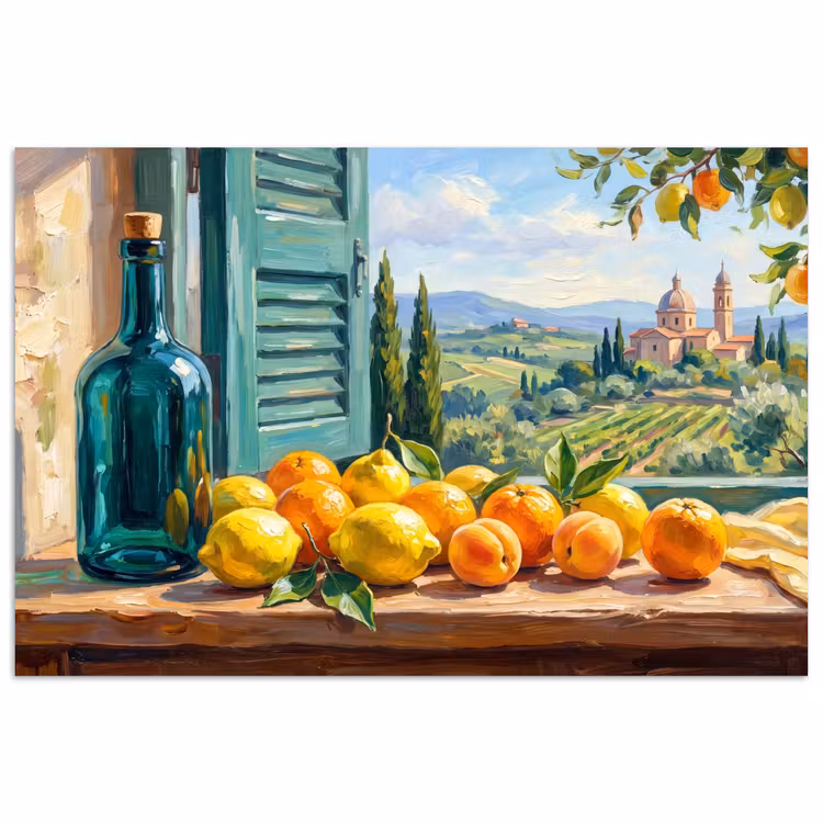 Poster - Bottle - Fruit - Still Life - Fles - Fruit - Stilleven poster papier klein