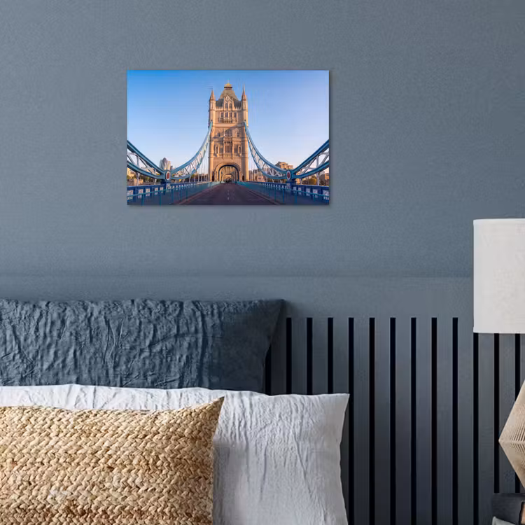 Brug - Toren - Architectuur - Klassiek - Blauw poster papier klein -sfeer2