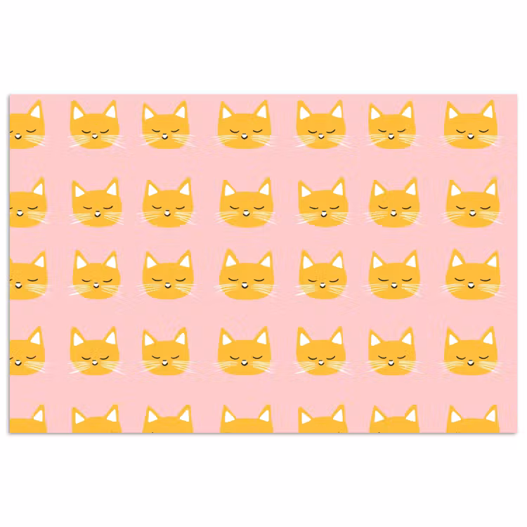 Katten - Patroon - Roze poster papier klein 62 -3d