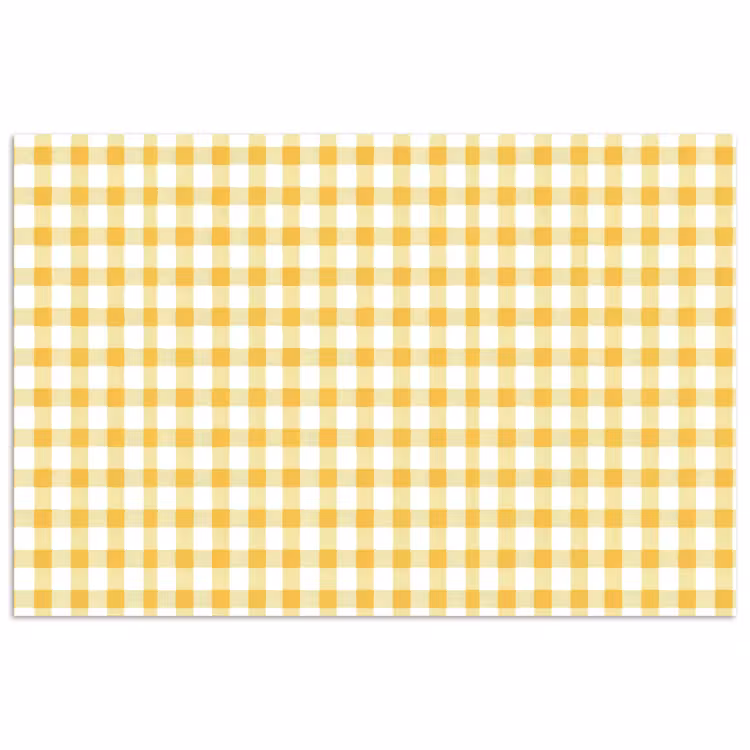 Ruit - Gingham - Klassiek - Geel en Wit poster papier klein 62 -3d