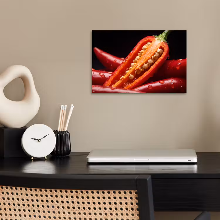 Poster - Chili Pepper - Red - Food - Chilipeper - Rood - Eten poster papier klein