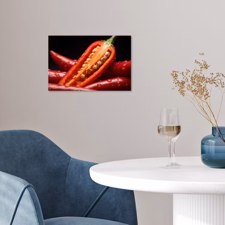 Poster - Chili Pepper - Red - Food - Chilipeper - Rood - Eten poster papier klein