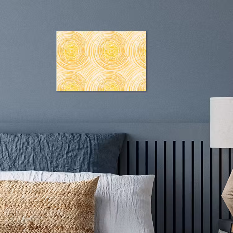 Cirkels - Abstract - Artistiek - Geel poster papier klein 62 -sfeer2