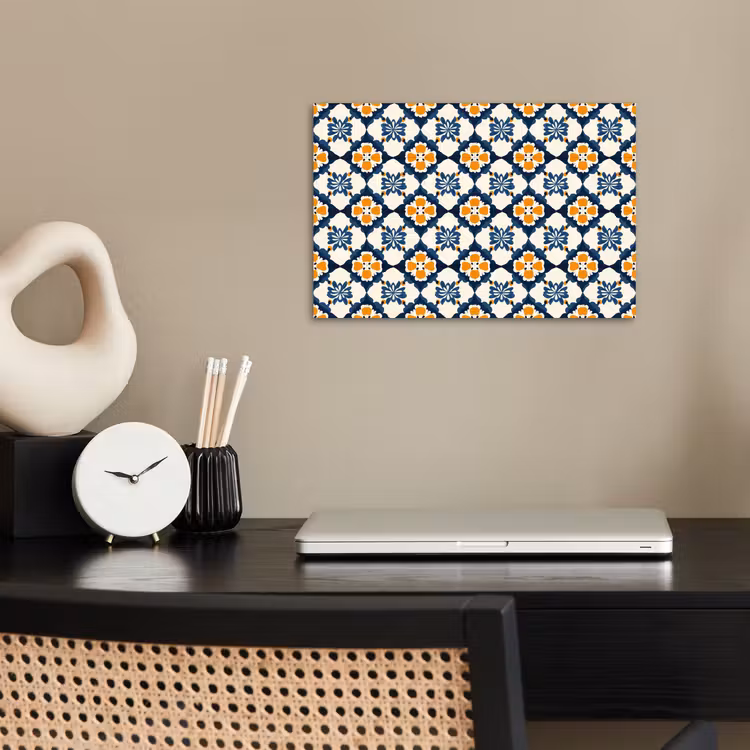 Klassiek - Geometrisch - Blauw poster papier klein 62 -sfeer1