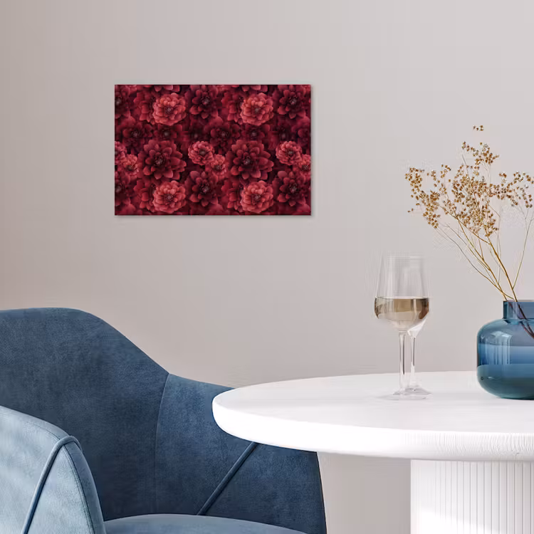 Dahlias - Bloemen - Rood poster papier klein 62 -sfeer3