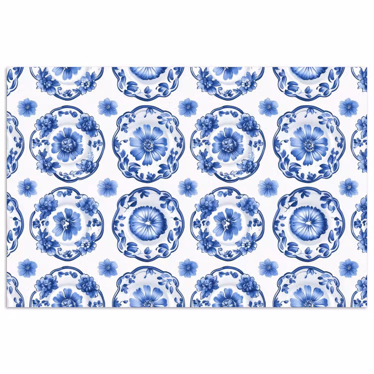 Sierborden - Bloemen - Blauw poster papier klein 62 -3d