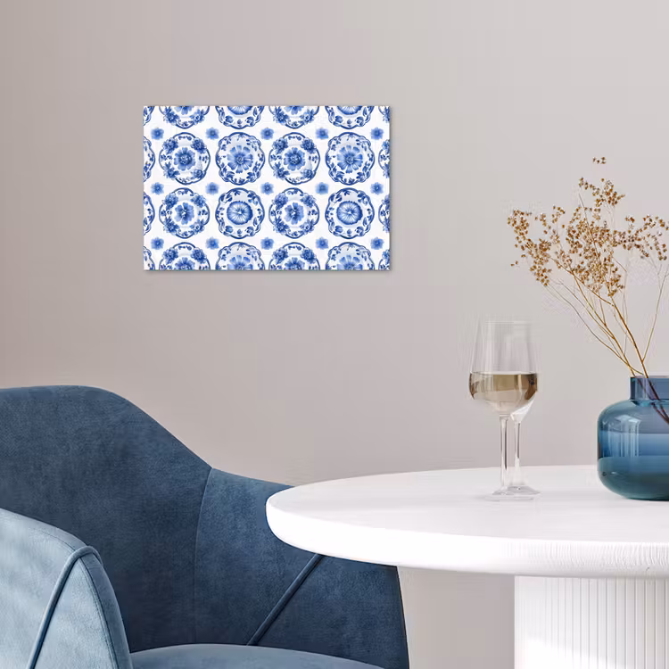 Sierborden - Bloemen - Blauw poster papier klein 62 -sfeer3