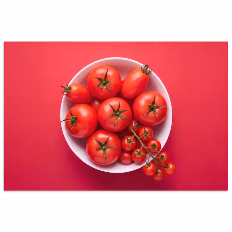 Poster - Dinner Plate - Red - Eten - Kom - Rood poster papier klein