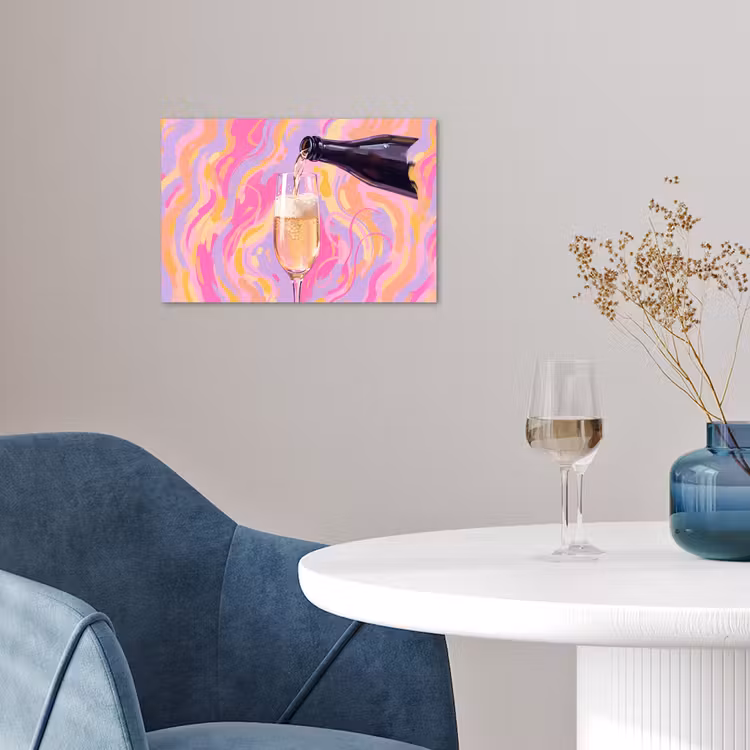 Drank - Inschenken - Feest - Abstract - Roze poster papier klein -sfeer3
