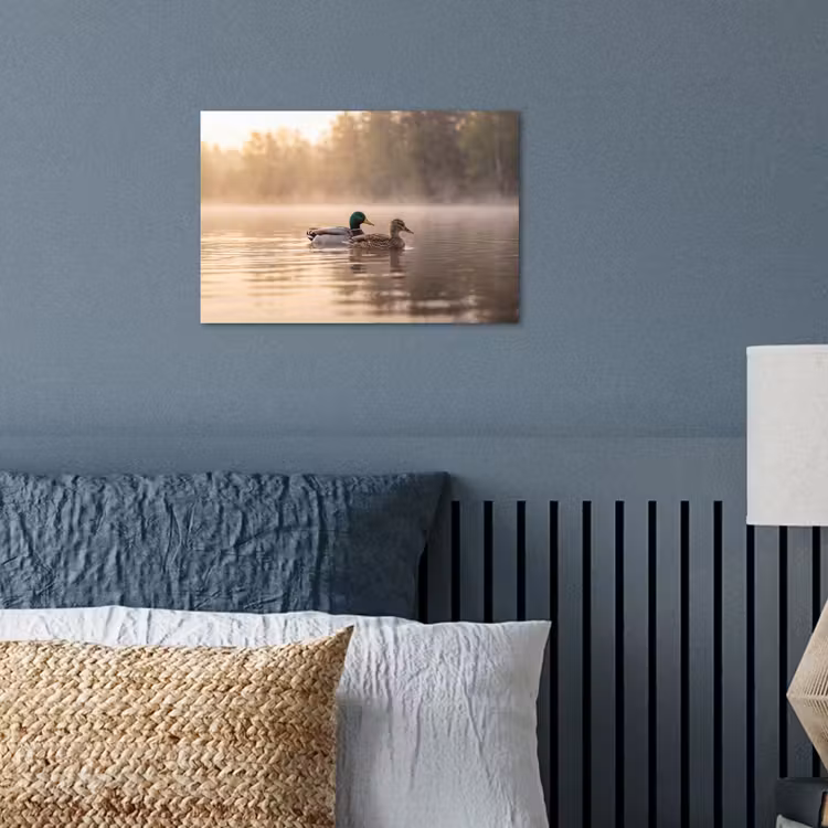 Eenden - Water - Mist - Natuur poster papier klein -sfeer2