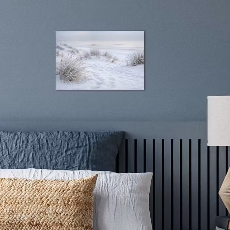Duinen - Sneeuw - Strand - Winter - Serene poster papier klein -sfeer2