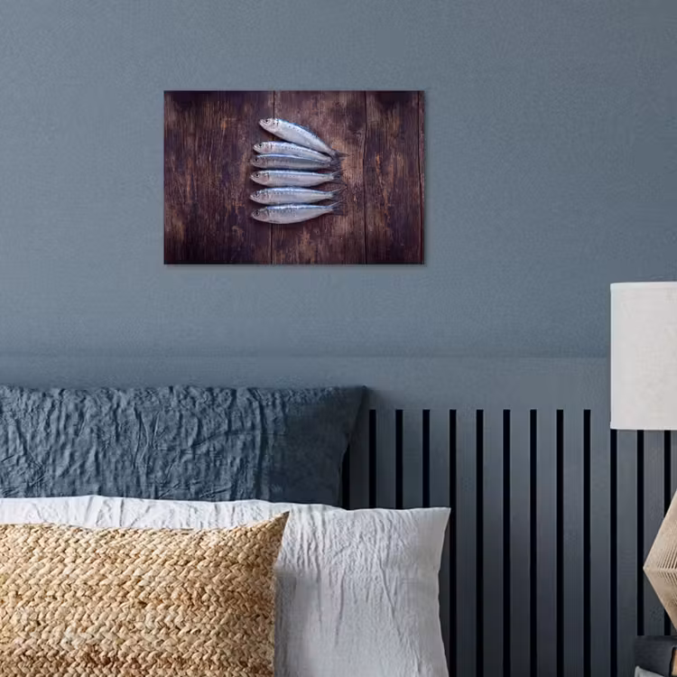 Poster - Fish - Wood - Food - Vis - Hout - Eten poster papier klein