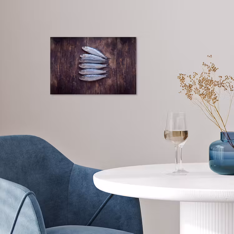 Poster - Fish - Wood - Food - Vis - Hout - Eten poster papier klein