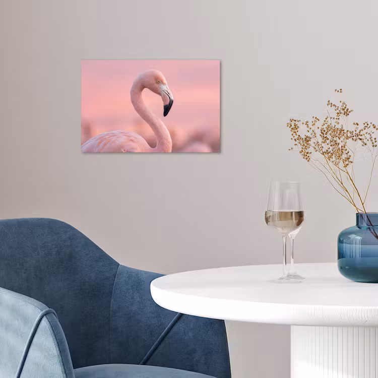 Flamingo - Portret - Roze poster papier klein -sfeer3