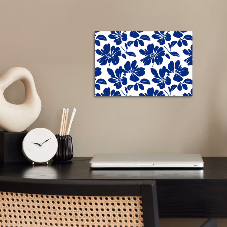 Floraal - Modern - Blauw poster papier klein 62 -sfeer1
