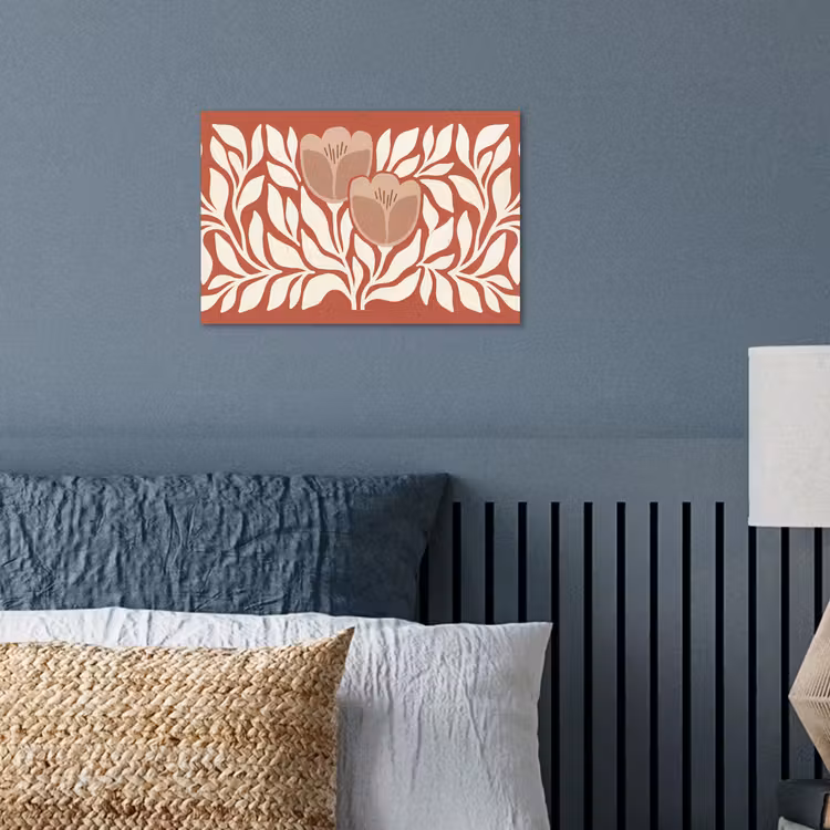 Bloemen - Abstract - Modern - Beige - Natuur poster papier klein -sfeer2