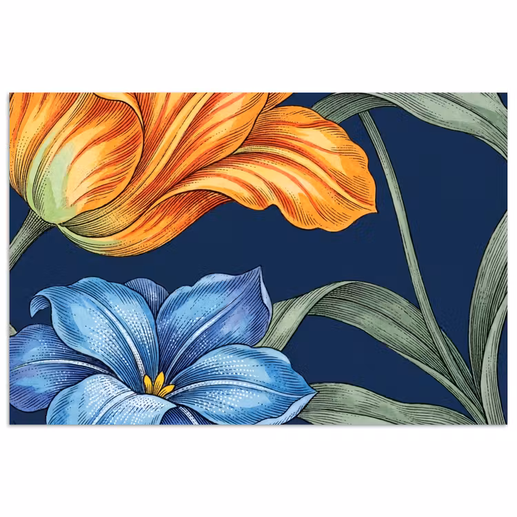 Poster - Flowers - Botanical - Pattern - Bloemen - Botanisch - Patroon poster papier klein