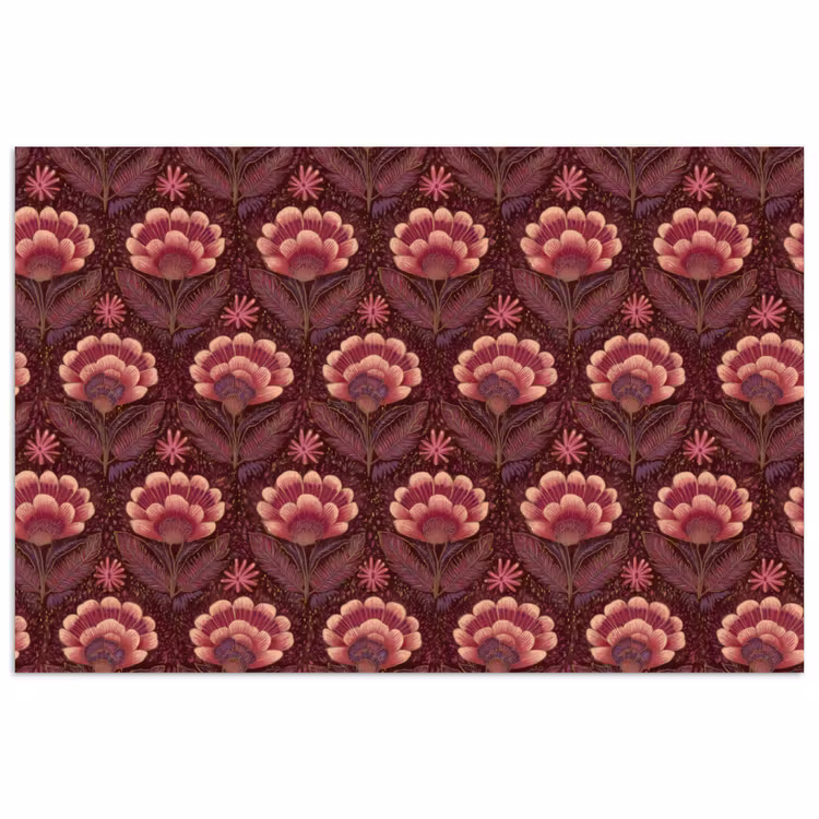 Bloemen - Waaier - Paars poster papier klein 62 -3d
