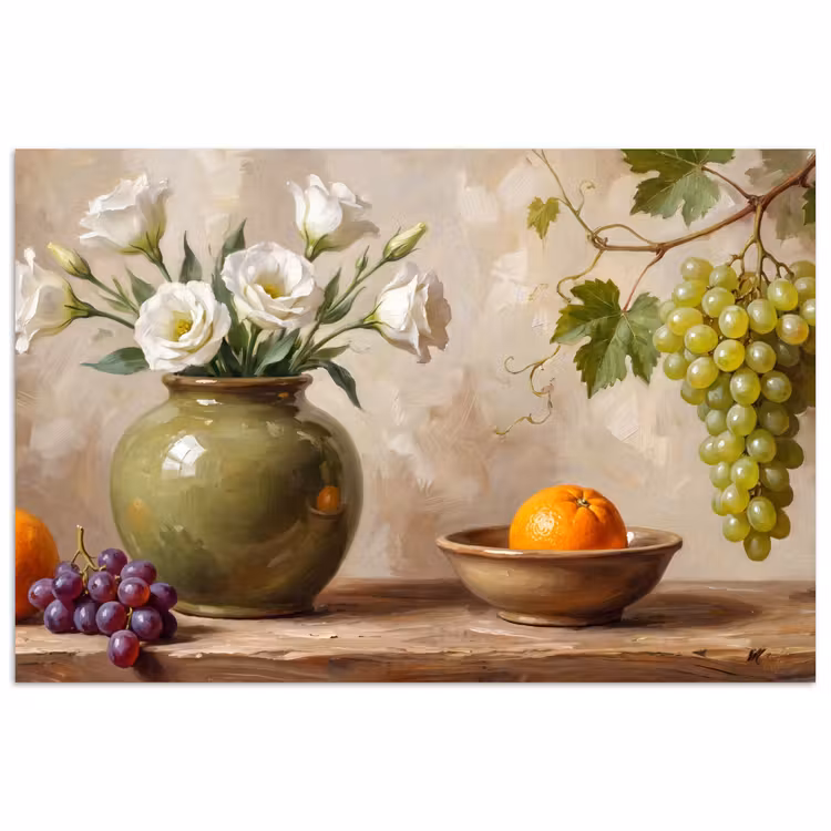 Poster - Flowers - Fruit - Still Life - Bloemen - Fruit - Stilleven poster papier klein