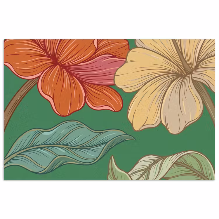 Poster - Flowers - Greenery - Illustration - Bloemen - Groen - Illustratie poster papier klein