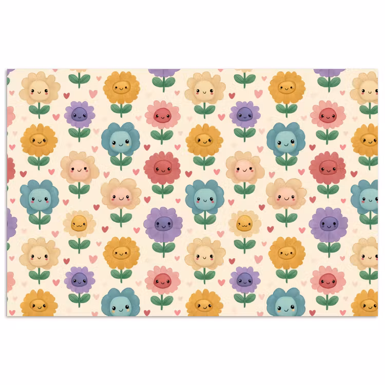 Bloemen - Hartjes - Kleurrijk poster papier klein 62 -3d