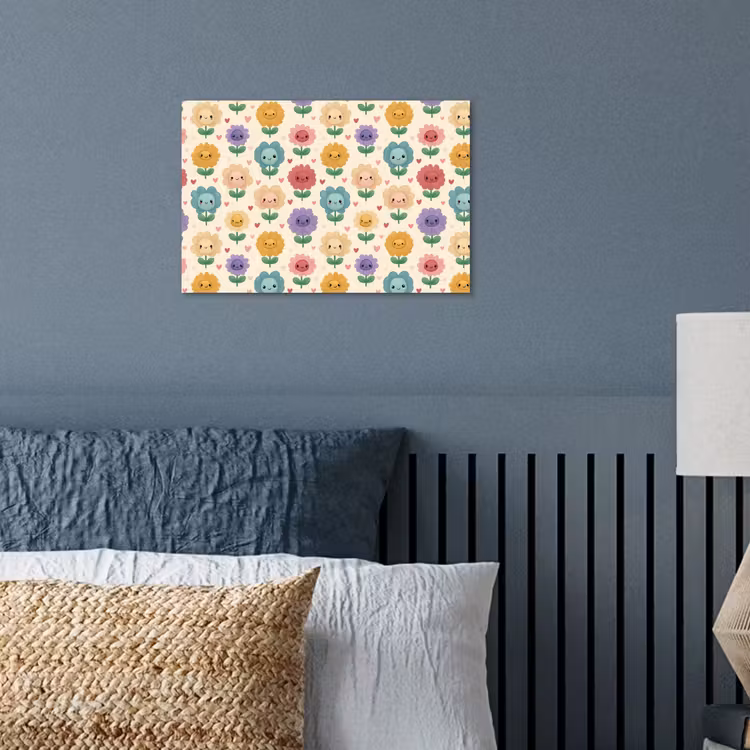 Bloemen - Hartjes - Kleurrijk poster papier klein 62 -sfeer2