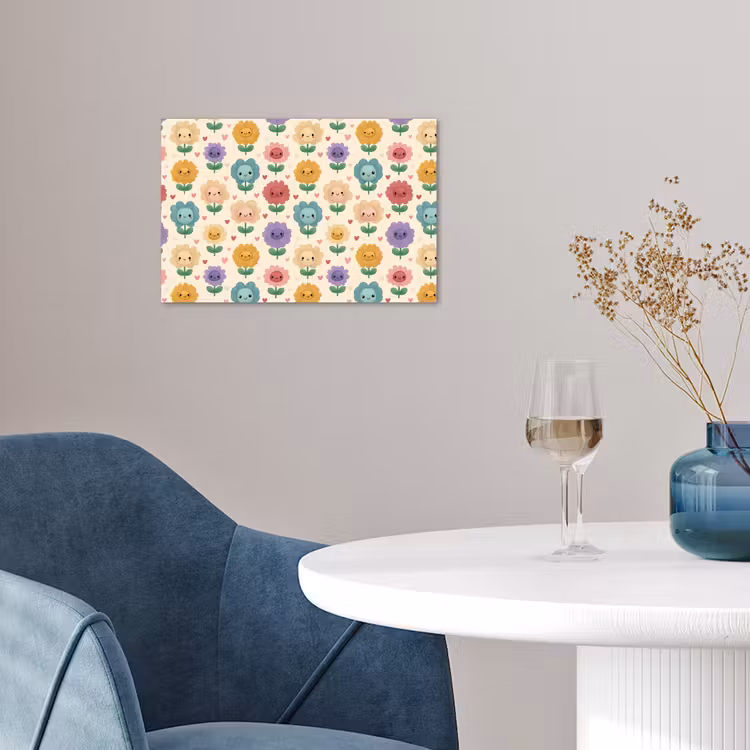 Bloemen - Hartjes - Kleurrijk poster papier klein 62 -sfeer3