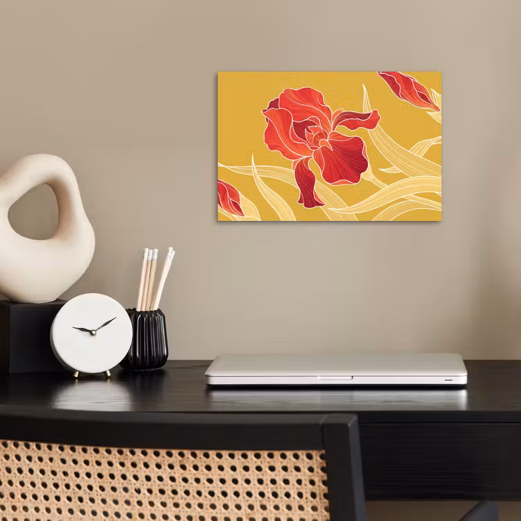 Poster - Flowers - Illustration - Red - Bloemen - Illustratie - Rood poster papier klein