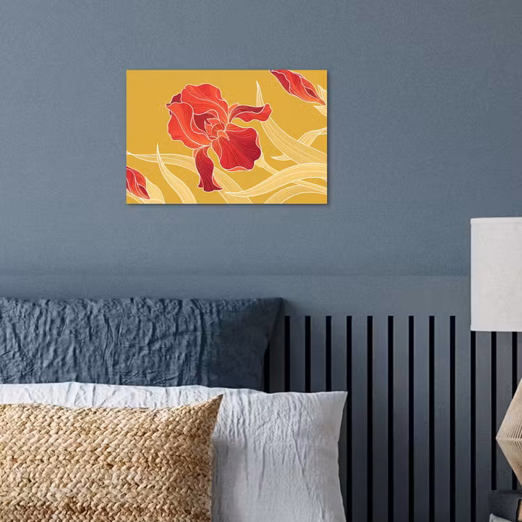 Poster - Flowers - Illustration - Red - Bloemen - Illustratie - Rood poster papier klein