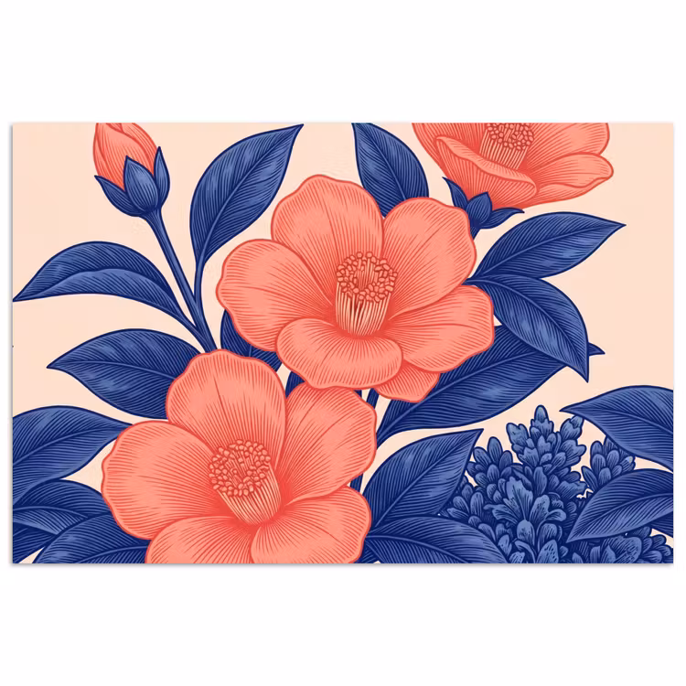 Poster - Flowers - Leaves - Botanical - Bloemen - Bladeren - Botanisch poster papier klein