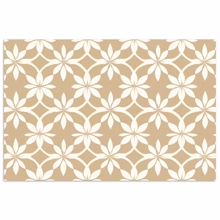 Bloemen - Patroon - Beige poster papier klein 62 -3d