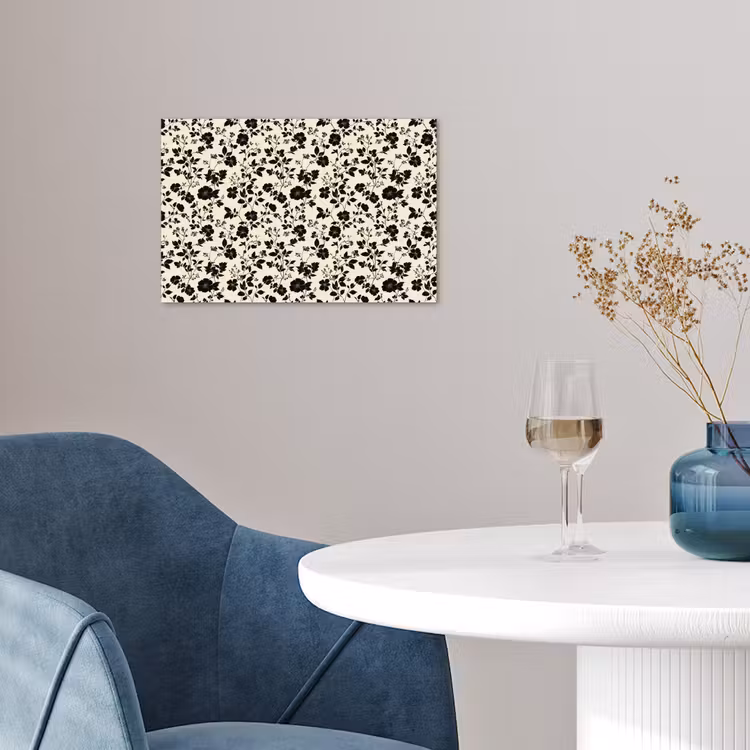 Bloemen - Dessin - Zwart poster papier klein 62 -sfeer3