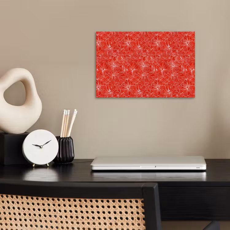 Bloemen - Patroon - Rood poster papier klein 62 -sfeer1