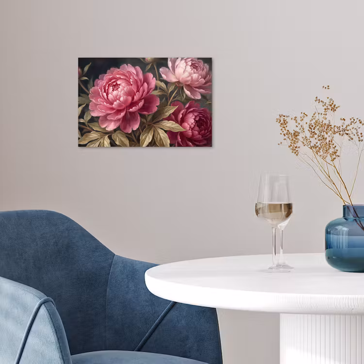 Bloemen - Roze - Klassiek - Natuur poster papier klein -sfeer3
