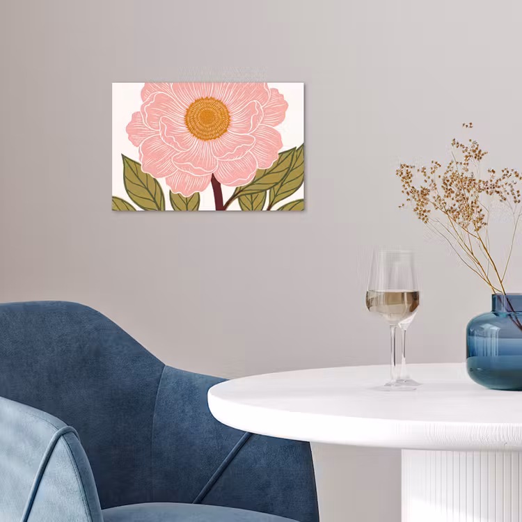 Poster - Flowers - Pink - Illustration - Bloemen - Roze - Illustratie poster papier klein