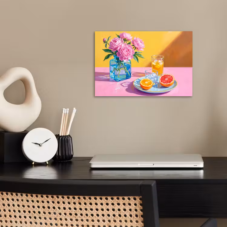 Poster - Flowers - Pink - Modern - Bloemen - Roze - Modern poster papier klein