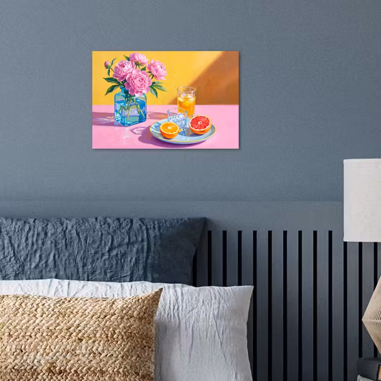 Poster - Flowers - Pink - Modern - Bloemen - Roze - Modern poster papier klein