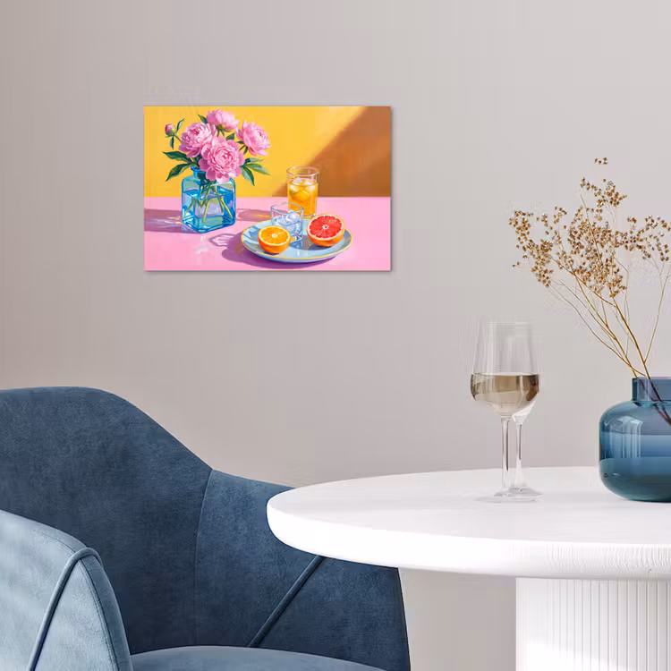 Poster - Flowers - Pink - Modern - Bloemen - Roze - Modern poster papier klein