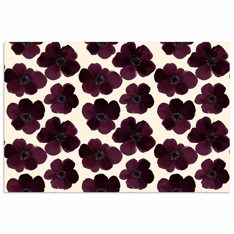 Bloemen - Aquarel - Paars poster papier klein 62 -3d