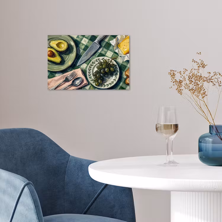 Eten - Ontbijt - Tafel - Modern - Groen poster papier klein -sfeer3