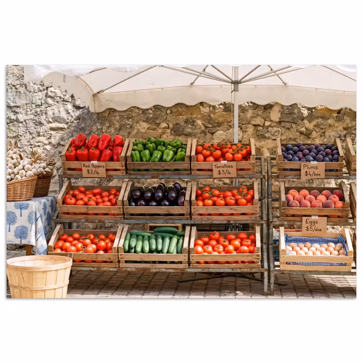 Poster - Food - Market - Fresh - Eten - Markt - Vers poster papier klein