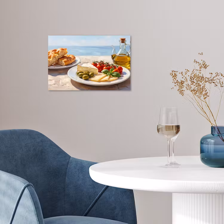 Eten - Middellandse Zee - Natuur - Geschilderd poster papier klein -sfeer3
