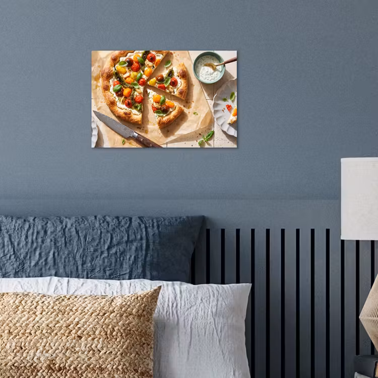 Eten - Tomaten - Basilicum - Maaltijd - Vers poster papier klein -sfeer2