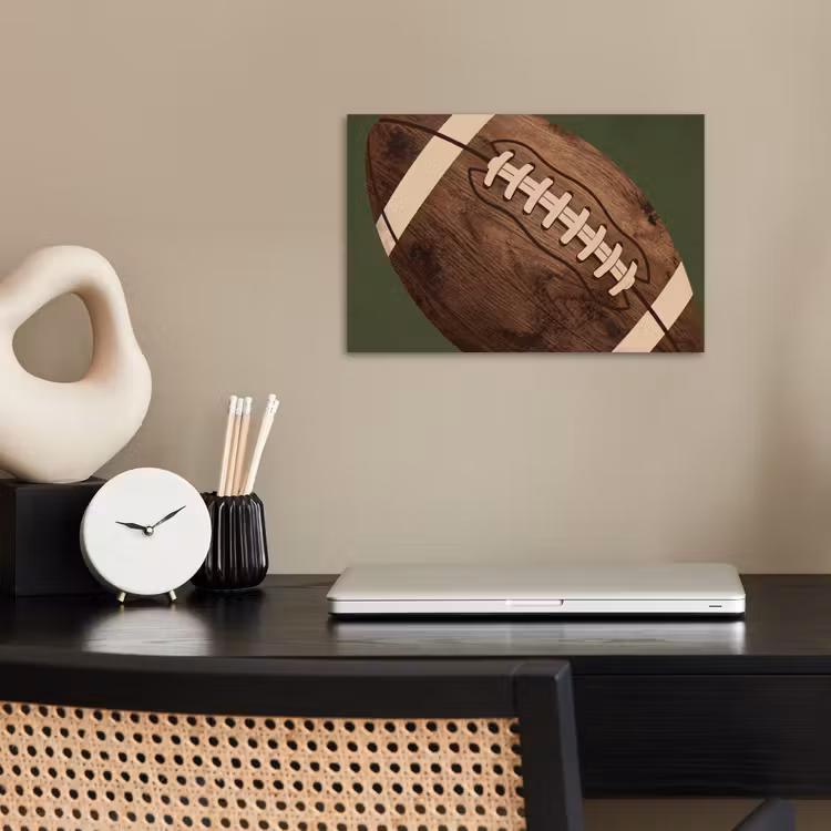 Football - Hout - Sport - Groen poster papier klein -sfeer1